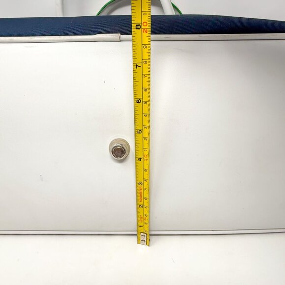 Diane von Fürstenberg Canvas Weekender Swirl Heart Print Navy/White Green Lining - Picture 15 of 15